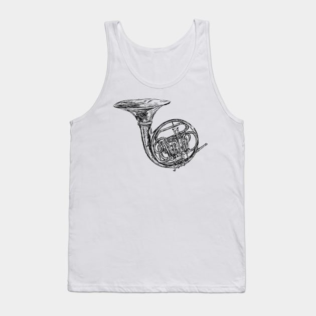 French Horn Sketch Tank Top by rachelsfinelines